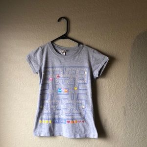 Changes Light Gray Short Sleeve Pac Man Game Graphic T-shirt Juniors Sz Small